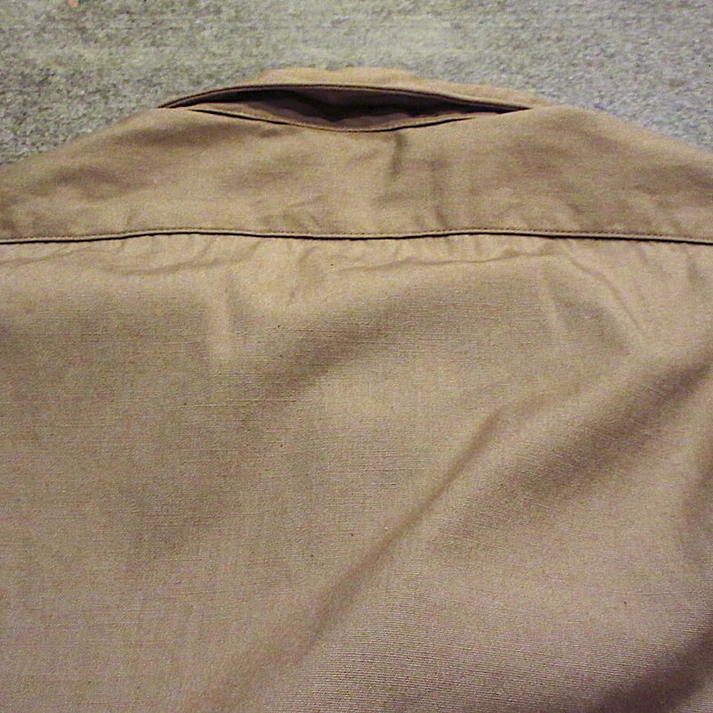 ビンテージ60's○U.S.ARMYコットンポプリン長袖シャツカーキsize 15 x