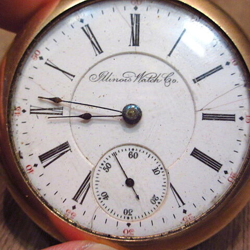 ビンテージ1900's○Illinois Watch Co懐中時計○200914n7-wtc