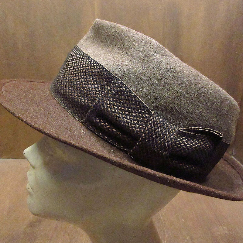 ビンテージ50's60's○STETSONツートンポークパイハット ビンテージ50's60's○STETSONツートンポークパイハット