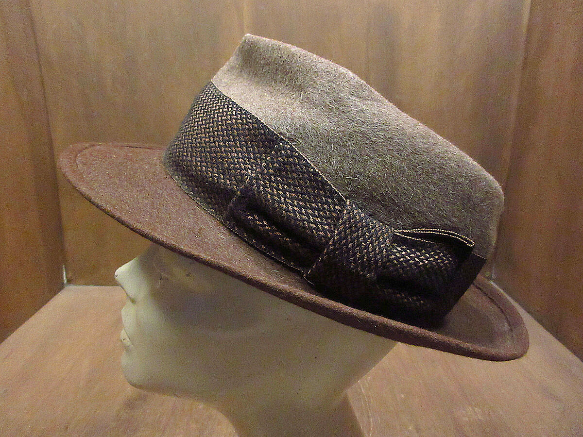 ビンテージ50's60's○STETSONツートンポークパイハット ビンテージ50's60's○STETSONツートンポークパイハット
