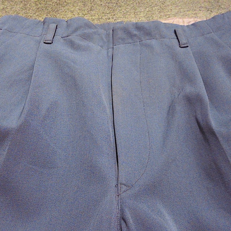 ビンテージ40's50's○ツータックウールギャバジンスラックスサックス