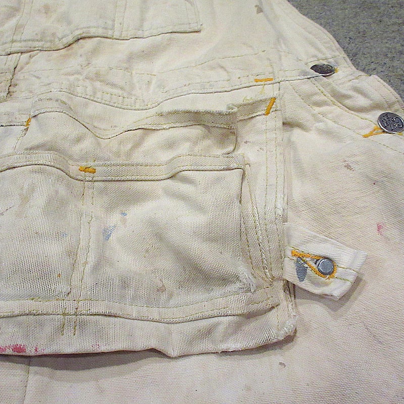 ビンテージ40's○CAN'T BUST'EMエプロン付きダブルニー生成り