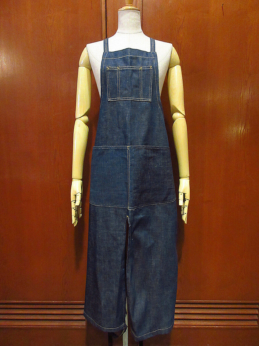 【希少】1940s-50s ヴィンテージ デニム ワークエプロン 白耳 ビンテージ40's○DEADSTOCK Bayly耳付きデニムワークエプロン○230706i1