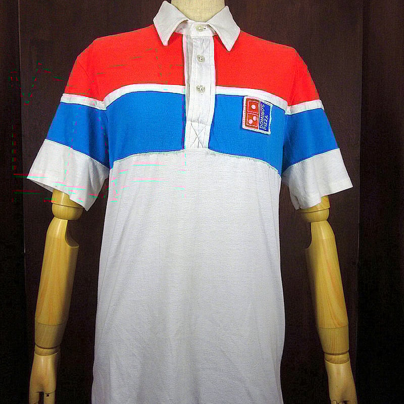 Domino's ドミノピザ 限定ポロシャツ 3ten 2022 Mサイズ ビンテージ70's○DOMINO'S PIZZAスリートーンポロシャツsize L