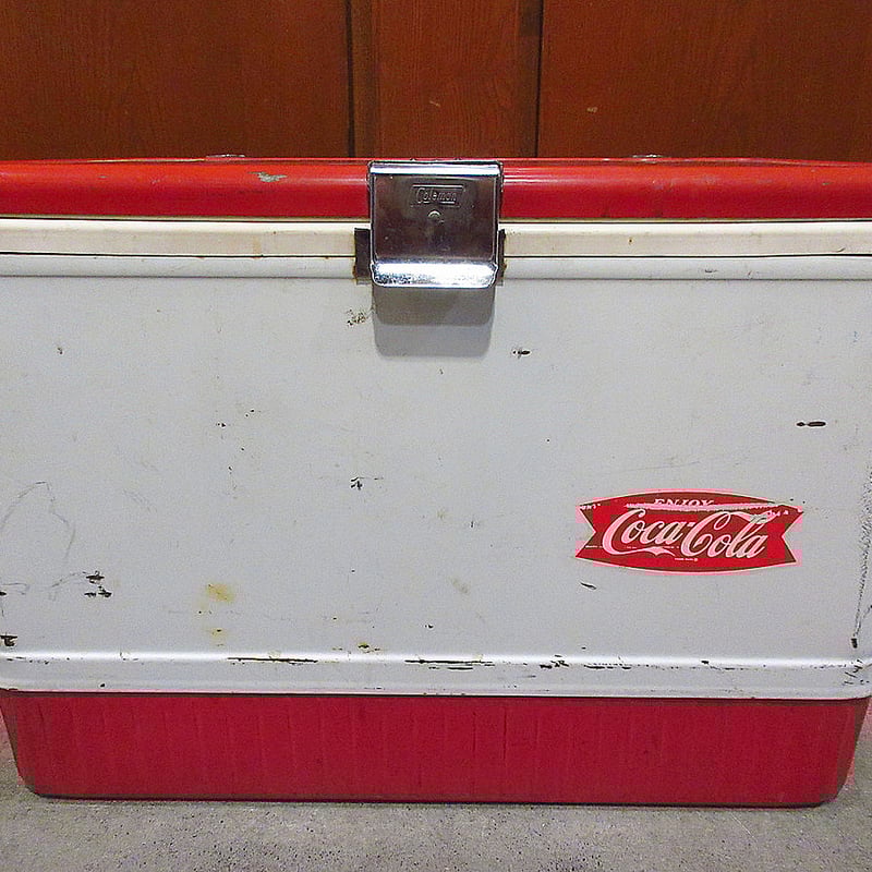 ビンテージ50's○Coleman Coca-Colaクーラーボックス赤×白 ビンテージ50's○Coleman Coca-Colaクーラーボックス赤×白