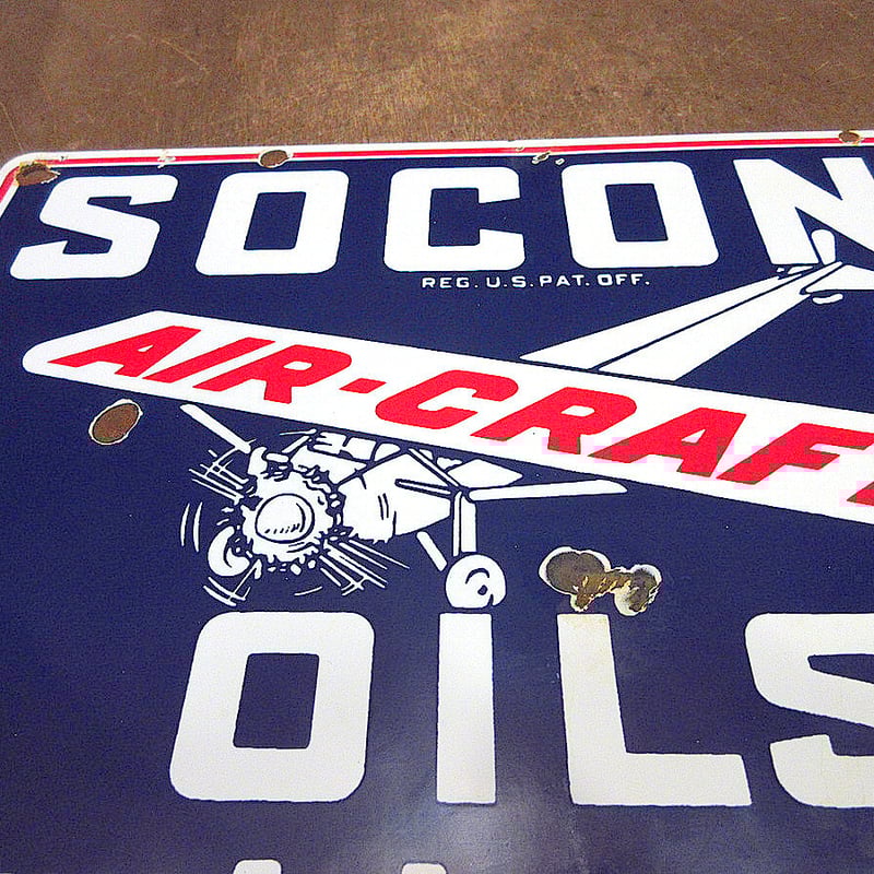 ビンテージ20's30's○SOCONY OILSメタルサイン○231203j8-sign ビンテージ20's30's○SOCONY OILSメタルサイン○231203j8-sign