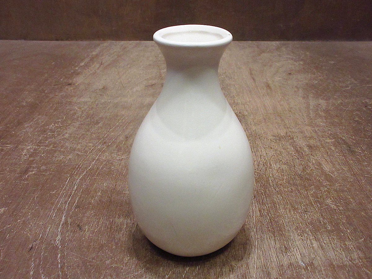 ビンテージ○セラミックフラワーベース白○240904i3-otclct花瓶陶器