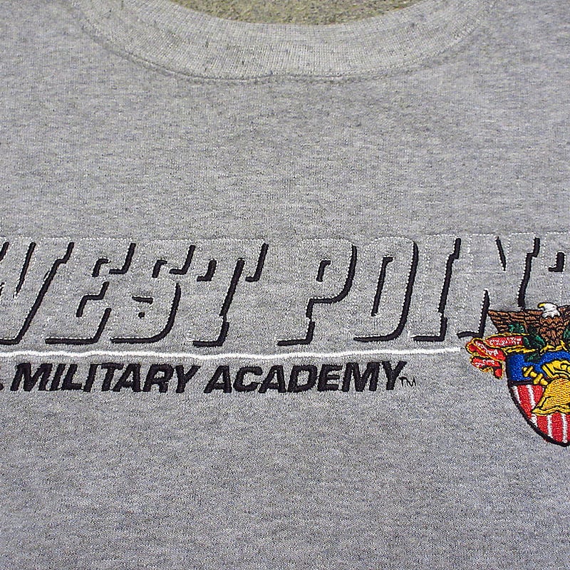 ビンテージ90's○Champion WEST POINT刺繍入りスウェット霜降りグレー
