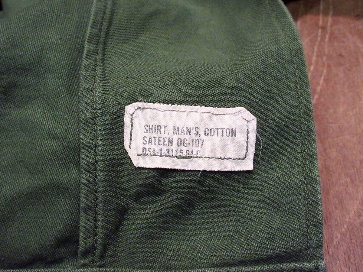 ビンテージ60's○U.S.ARMY OG-107コットンサテンユーティリティ