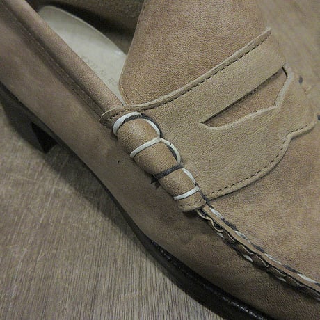ビンテージ70’s●DEADSTOCK SEBAGOヒールペニーローファー茶size 8 1/2 C●250315j5-w-lf-24cm靴1970sデッドストック