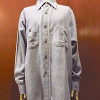 パワーハウス　60s ビンテージ　ヴィンテージ　シャンブレー　ワークシャツ　古着 ビンテージ60's○Powr Houseマチ付きブラックシャンブレーシャツ