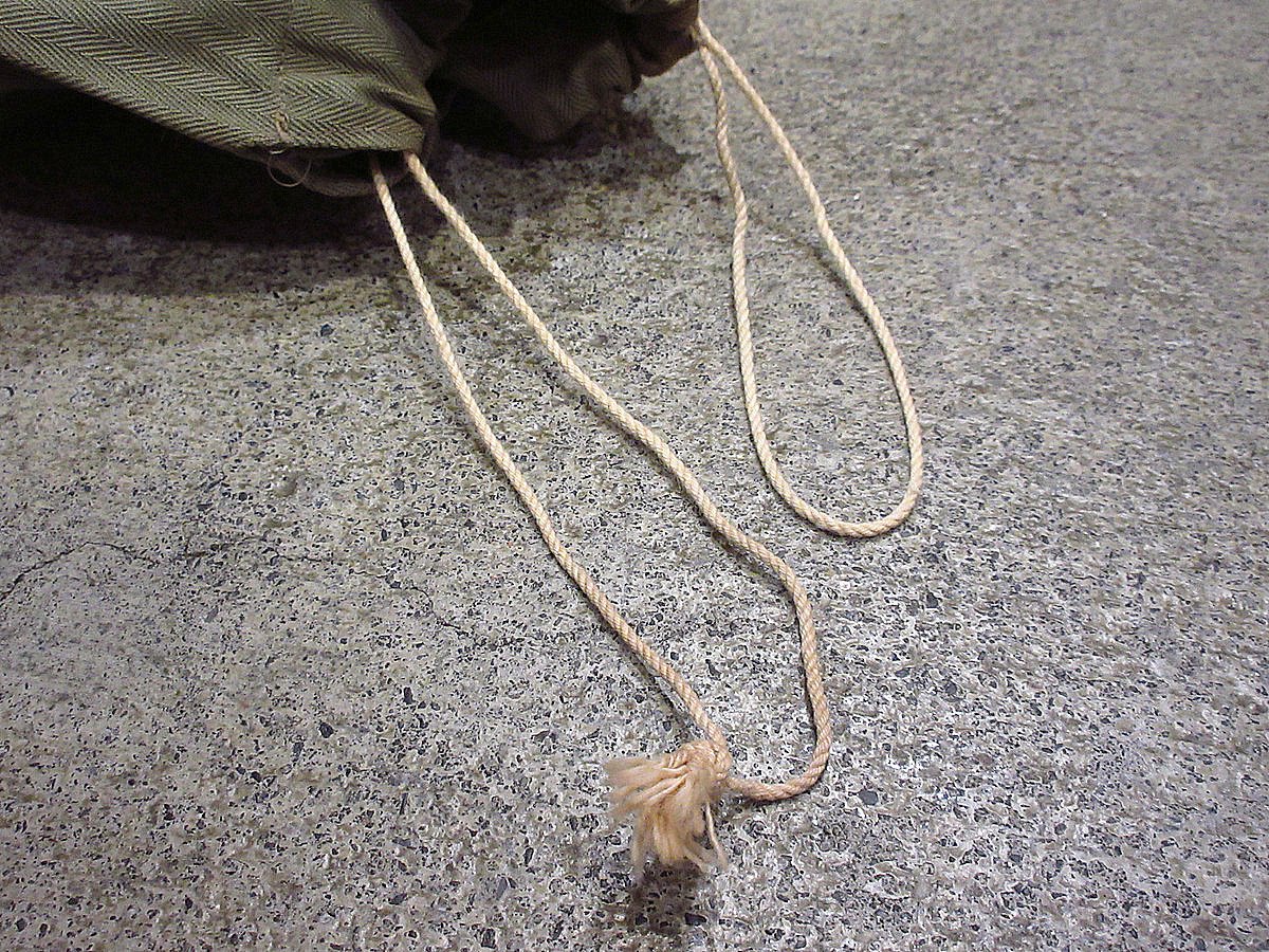 ビンテージ40's○ミリタリーHBT巾着バッグ○240428i8-bag-ot米軍実物