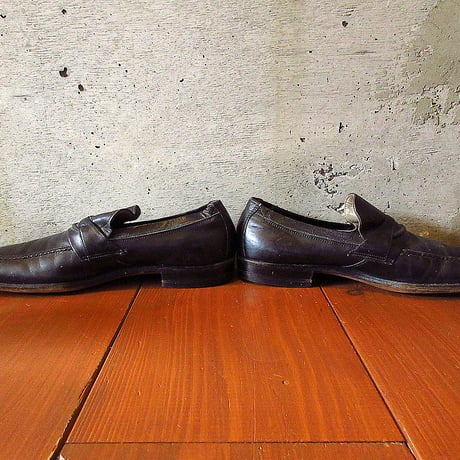 ビンテージ70’s●Wrightペニーローファー黒size 9C●240523k2-m-lf-27cm 1970sレザー革靴ドレスシューズ