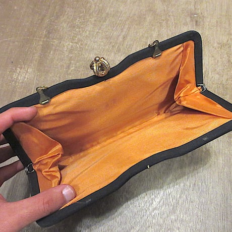 ビンテージ~70’s●ハンドバッグ黒●250326z4-bag-hnd鞄レディースレトロブラック