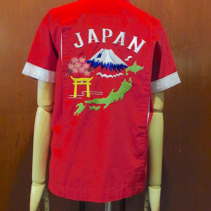 ビンテージ50's60's○レディースJAPANスーベニアボーリングシャツ