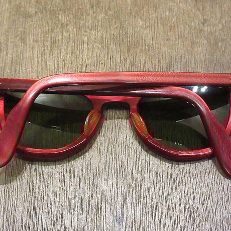 ビンテージ60's●B&Lキャッツアイサングラス赤●220719i4-eygls 1960sボシュロムフォックスロカビリーグリーンレンズ