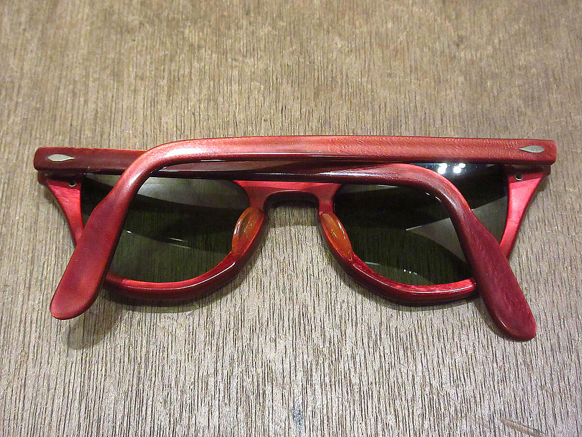ビンテージ60's○B&Lキャッツアイサングラス赤○220719i4-eygls
