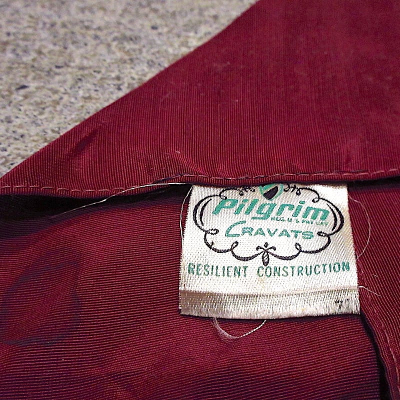 ビンテージ40's○Pilgrimホースハンドペイントネクタイバーガンディ