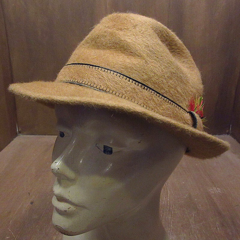ビンテージ70's○STETSON 3X BEAVERフェドラハットベージュ6 7/8○220