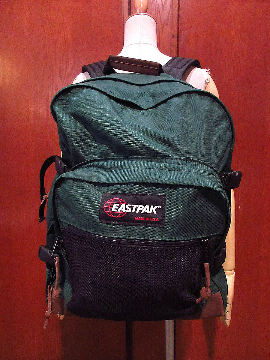 MADE IN U.S.A. EASTPAKボトムレザーバックパック深緑○210717s8-b