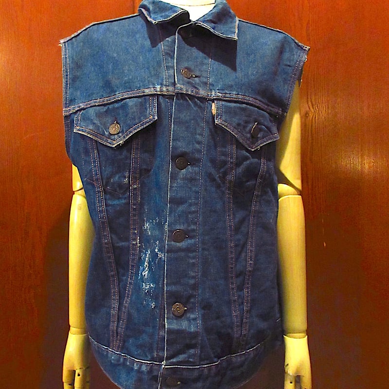 ビンテージ60's○Levi's 71205 BIG Eデニムカットオフベスト○250427m