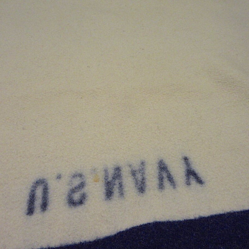 ビンテージ40's50's○U.S.NAVYウールブランケットsize 182cm×117.5