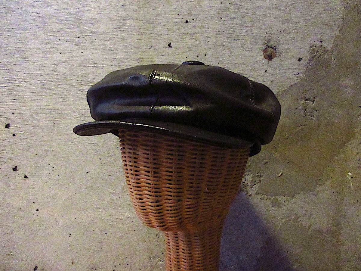 ビンテージ○レザーキャスケット黒○260207d5-m-cp-cas古着メンズ革