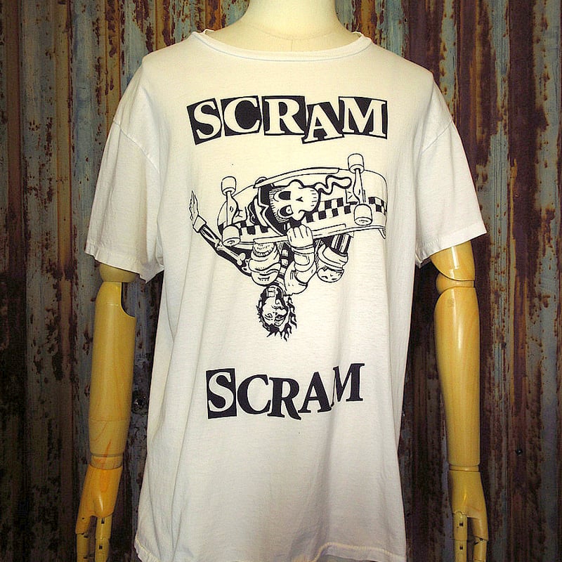 SCRAM×VINTAGEシルクスクリーンプリントTシャツsize L○231030k8-m-...