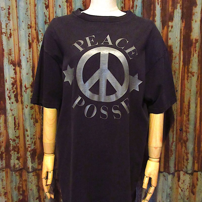 ビンテージ90's○BOY LONDON ”PEACE POSSE”プリントTシャツ黒○251