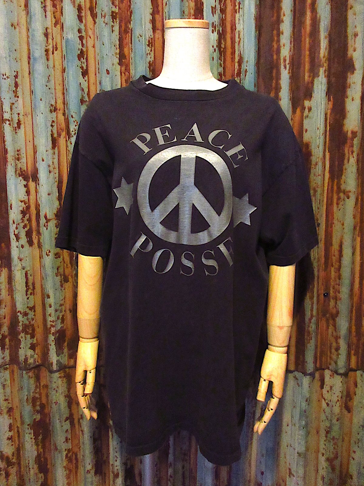 90s PEACE POSSE Tシャツ ブラック 90s PEACE POSSE Tシャツ ブラック