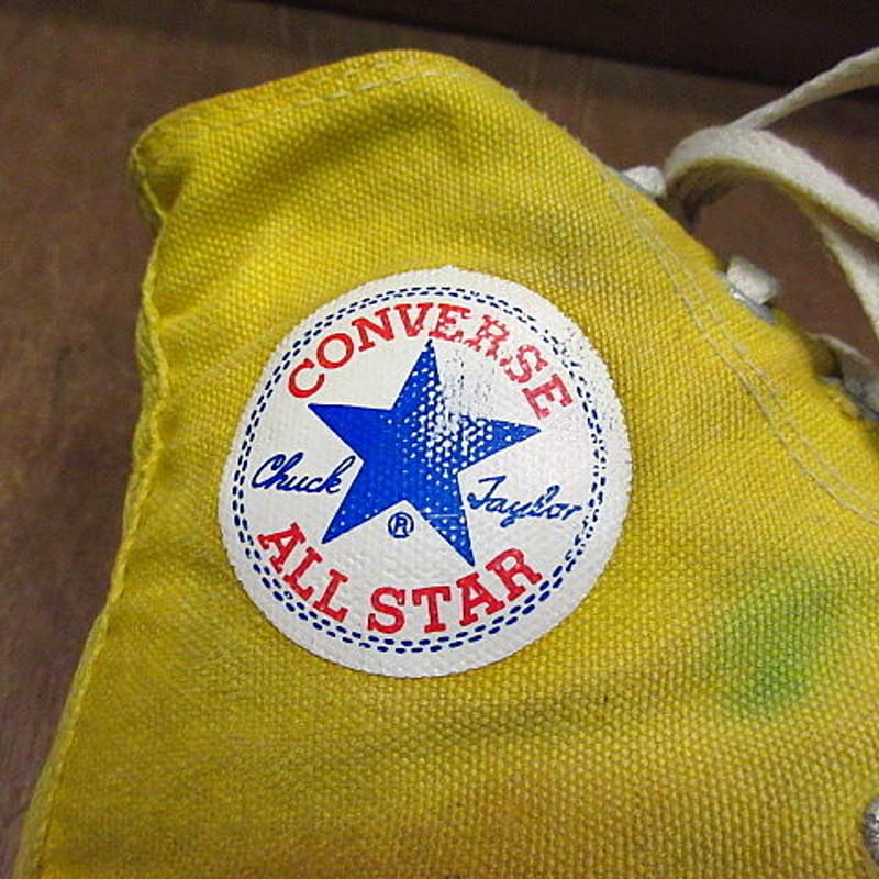 ビンテージ80's○CONVERSE囲みタグオールスターHI黄8○200816n1