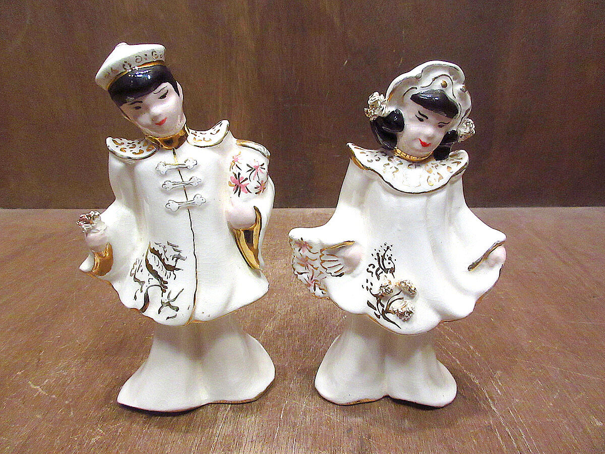 オリエンタル陶器 置物 オブジェ アメリカビンテージ 50s オリエンタル