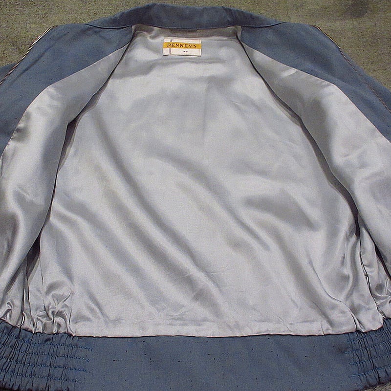 ビンテージ50's○PENNEY'Sカスリ柄リッキージャケット水色size