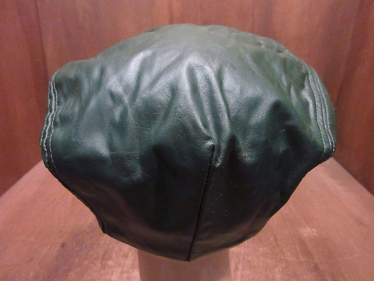 ビンテージ○BRONERレザーハンチング帽深緑size L○240310i4-m-cp-htg