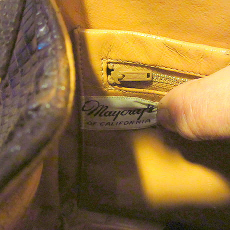 ビンテージ40’s50’s●リザードスキンハンドバッグ茶●250303j3-bag-hndレディース古着1940s1950sパーティー