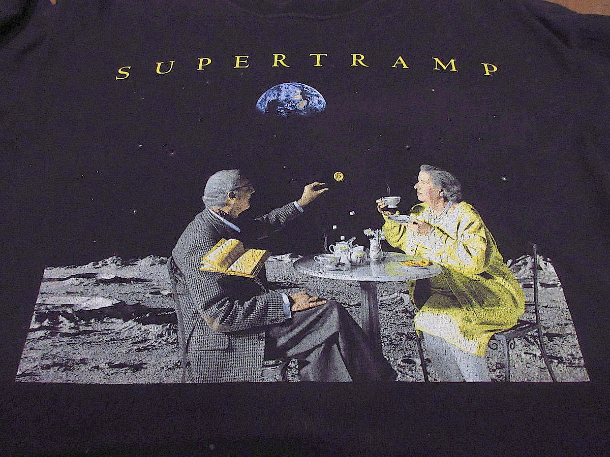 ビンテージ90's○SUPERTRAMPプリントTシャツ黒○240306j6-m-tsh