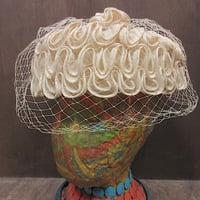 ビンテージ~40's●レディースベール付きヘッドドレス●250601z7-w-hd帽子レトロ