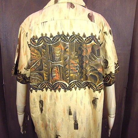 ビンテージ60's70's★Casual Coire総柄ハワイアンシャツ★200525n4-m-sssh-hw古着アロハシャツメンズ半袖トップス