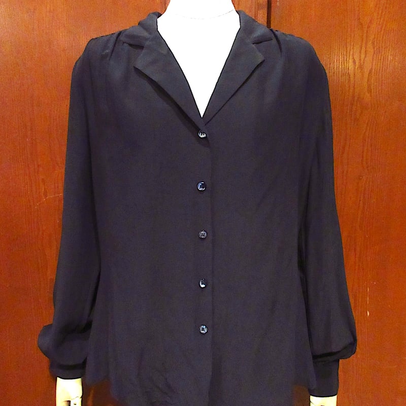 ビンテージ80's90's○nordstromレディースシルクオープンカラー ビンテージ80's90's○nordstromレディースシルクオープンカラー