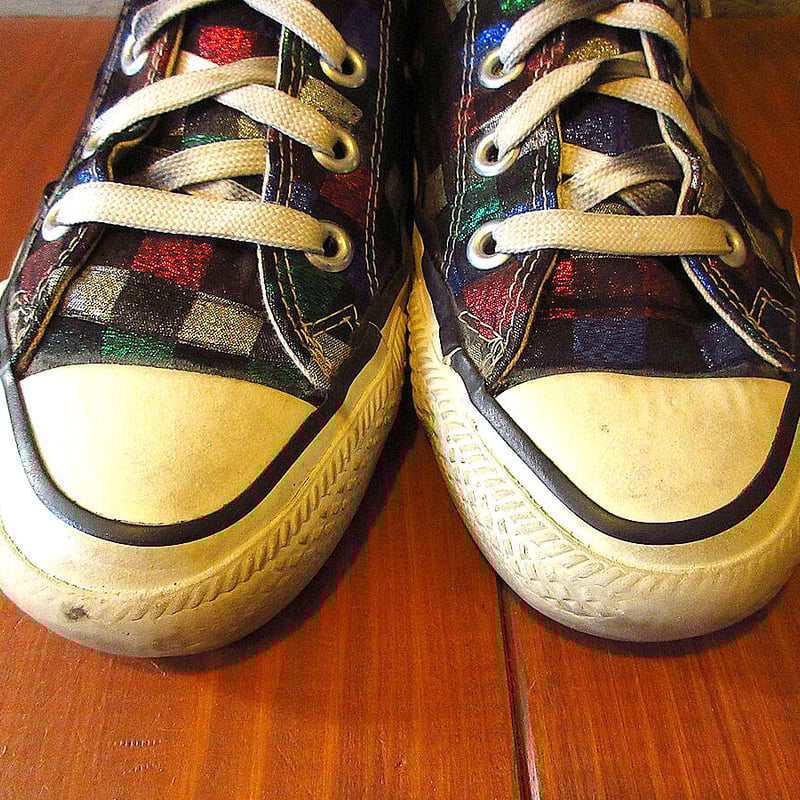 ビンテージ80's○CONVERSEオールスターHIラメチェッカーsize 8 ビンテージ80's○CONVERSEオールスターHIラメチェッカーsize 8