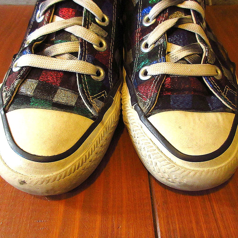 ビンテージ80's○CONVERSEオールスターHIラメチェッカーsize 8○230811k...