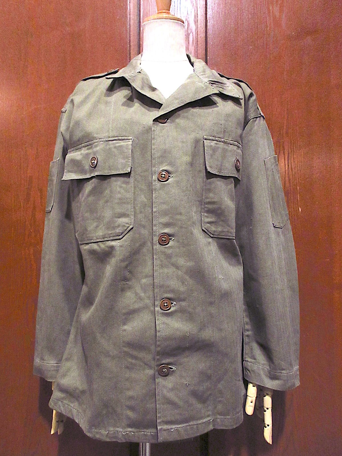 ビンテージ40's50's○U.S.ARMY M-1947 HBTユーティリティシャツsize