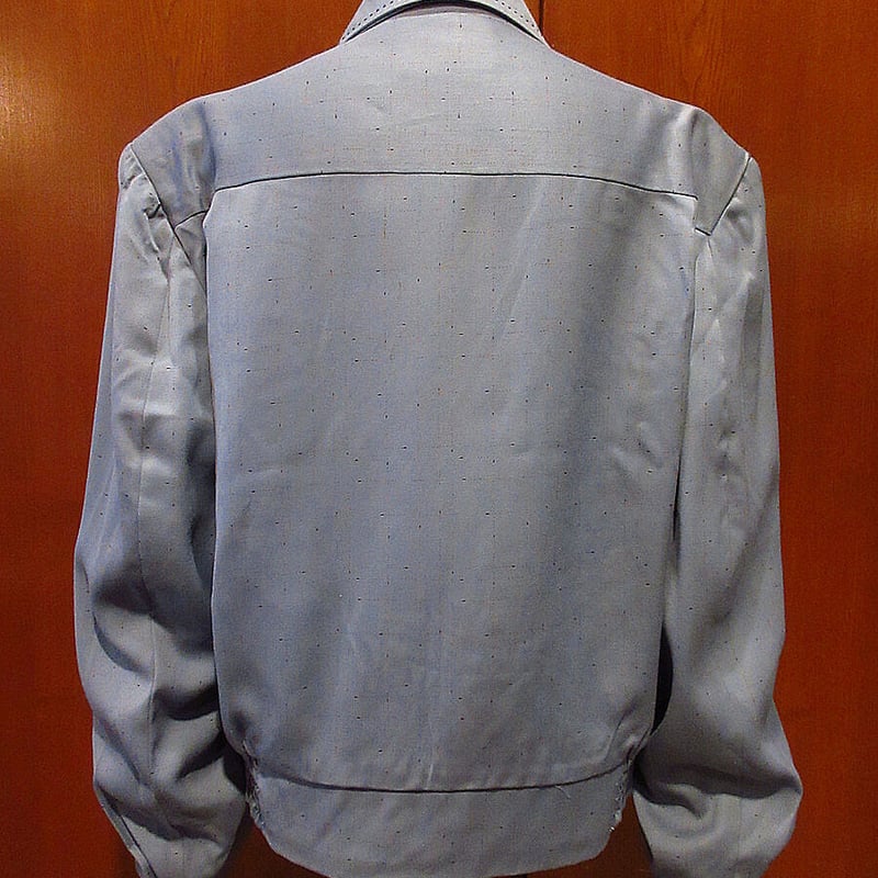 ビンテージ50's○PENNEY'Sカスリ柄リッキージャケット水色size ビンテージ50's○PENNEY'Sカスリ柄リッキージャケット水色size