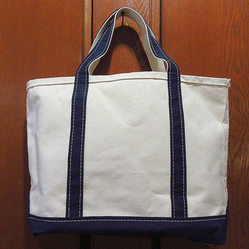 L.L.Bean 80'S L.L.BEAN Deluxe Mini Tote Bag GREEN/NAVY 80年代