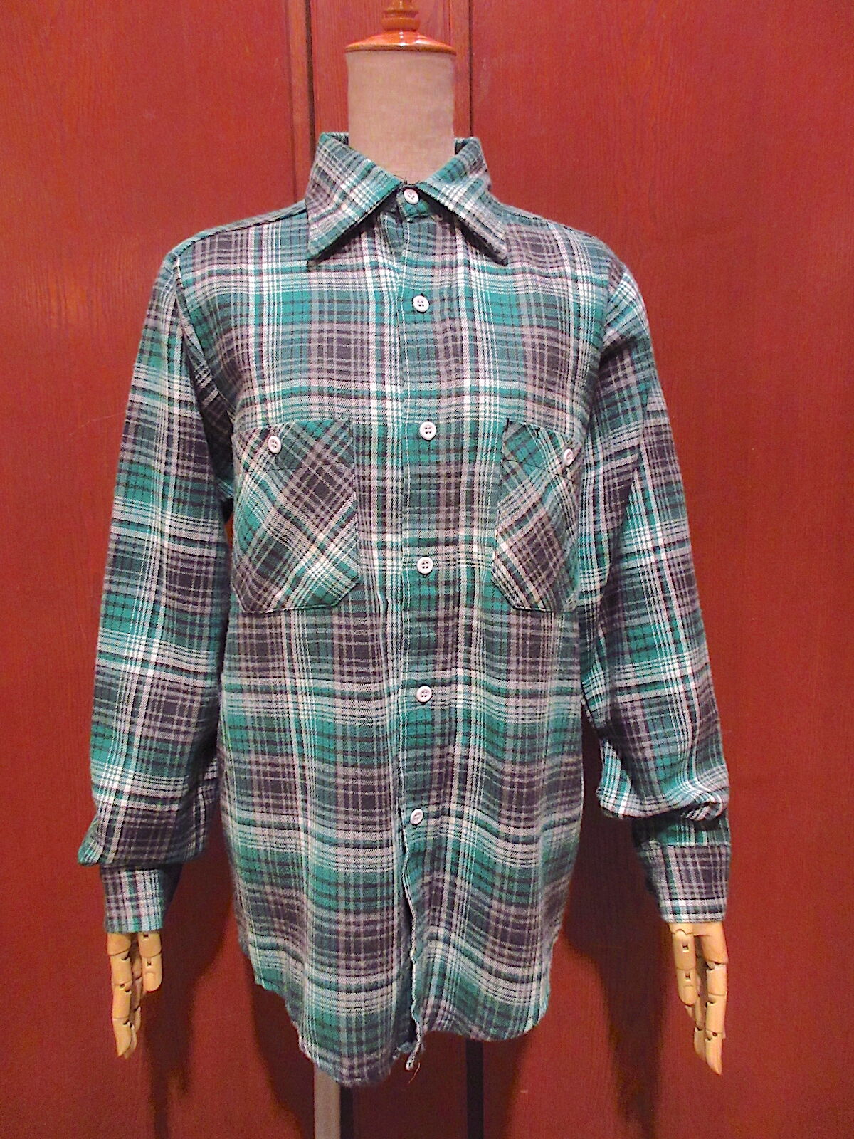 ビンテージ60's○King Koleチェックヘビーネルシャツsize 14 1/2○2109