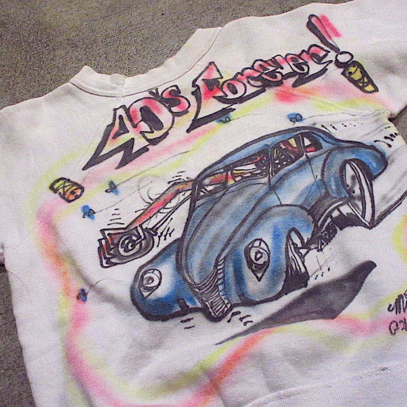 ビンテージ60's○ホットロッドエアブラシラグランスウェット○250125m4