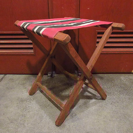 ビンテージ~70's●ストライプアウトドアフォールディングチェア●210711r8-chr折り畳み椅子イスキャンプ雑貨