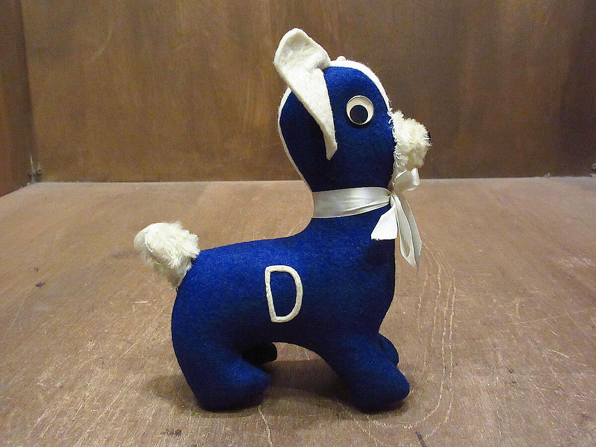 カレッジマスコットドール　インディアナ州　パデュー大学　犬　Collegiate ビンテージ50's○カレッジマスコットドール青×白○210831i8-doll