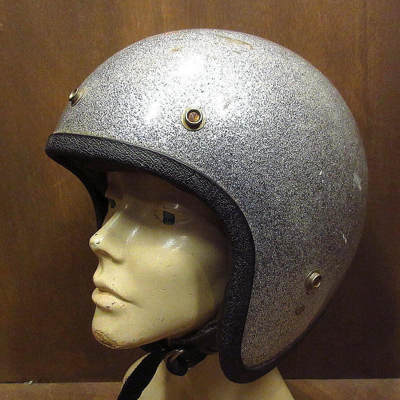 ビンテージ70's○MONARCH X1001ジェットヘルメットメタリックシルバー