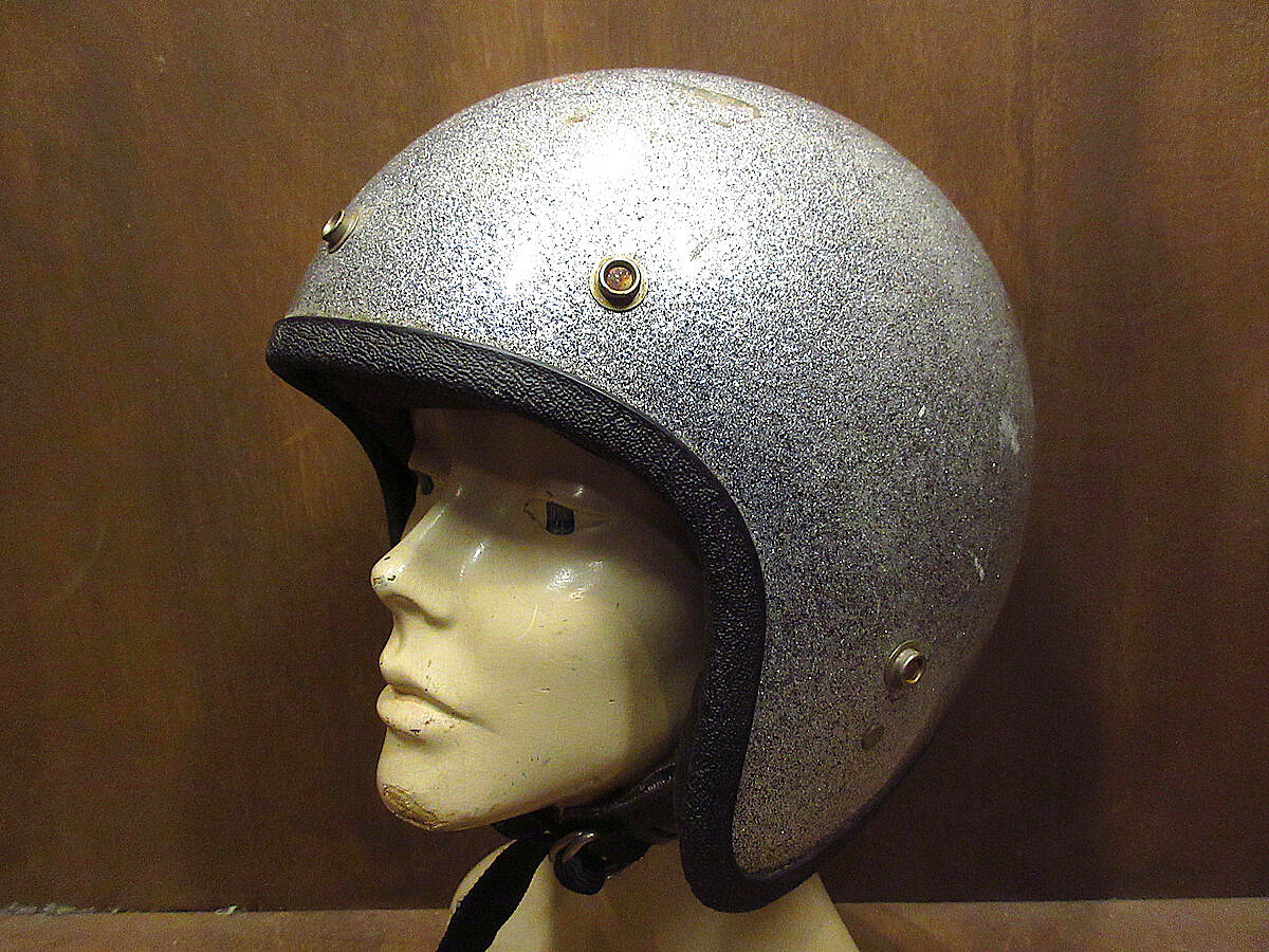 ビンテージ70's○MONARCH X1001ジェットヘルメットメタリックシルバー
